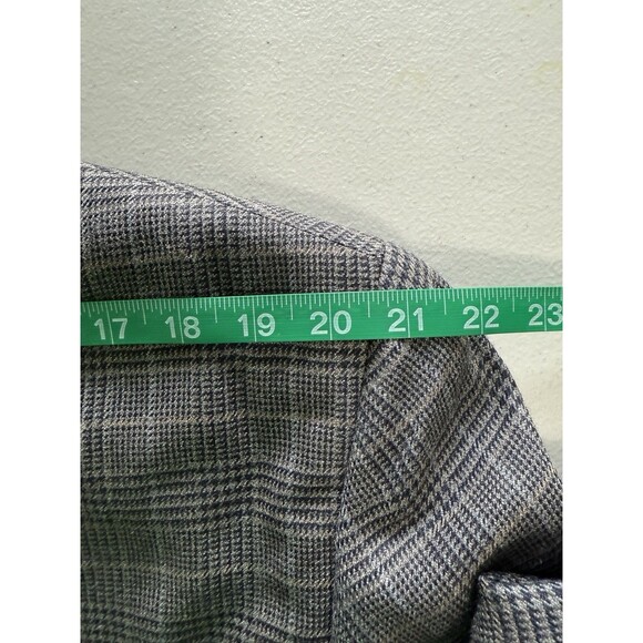 Jos A Bank Men Silk Wool Gray Plaid Blazer Classic Preppy Academic Old Money 46L - Picture 10 of 11